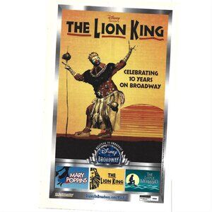 Disney the Lion King 10 Years on Broadway Musical Advertisement 2000s Print Ad